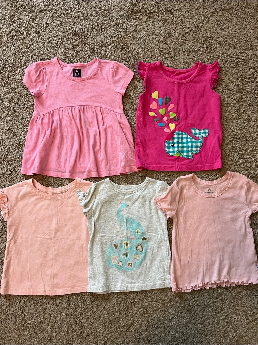 2T Girls Short Sleeve Tops Bundle
